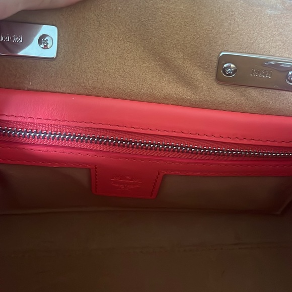 MCM Vibrant salmon purse/satchel - Picture 3 of 7